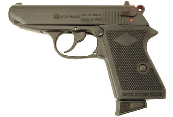 Pistola A Salve Modello Police Walther Ppk Cal Mm Brunita Nuo